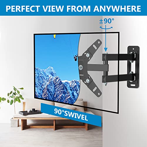 JUSTSTONE Full Motion TV Wall Mount Bracket for 13-45 Inches LED, Plasma Flat Screen Curved TVs, TV Mount with Articulating Arms Swivels Tilt Extension, VESA 200x200mm and Loading Capacity 55 lbs