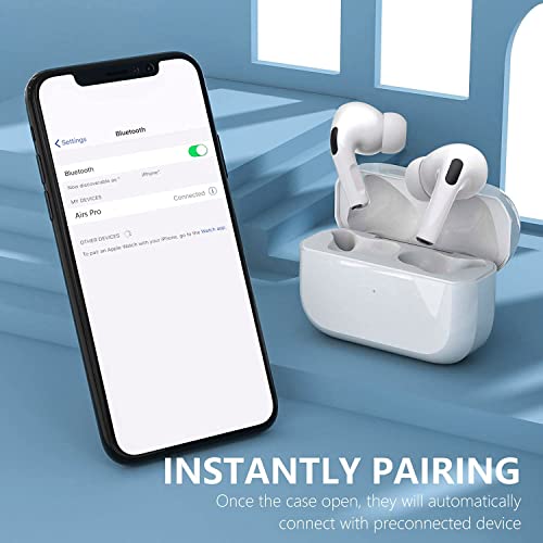 KAHPAN Wireless Earbuds, Bluetooth5.3 Headphones 30H Playtime with Charging Case, IPX7 Waterproof Earphones with Mic for Android iOS Cell Phone Computer Laptop Sports White