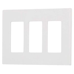 Lutron Claro 3 Gang Decorator/Rocker Wallplate, Gloss, White (1-Pack) | CW-3-WH