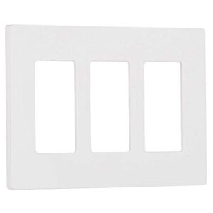 Lutron Claro 3 Gang Decorator/Rocker Wallplate, Gloss, White (1-Pack) | CW-3-WH