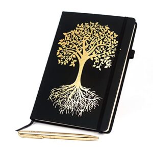 veway tree of life journal for women & men – fancy journal for writing – vegan leather writing journal with pen – a5 hardcover luxury journal notebook gift set