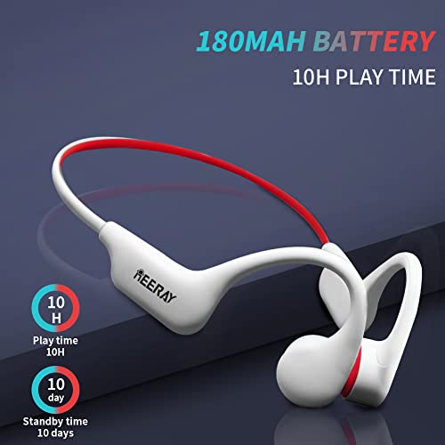 ReeRay Bone Conduction Headphones Wireless, R6 Open-Ear Sports Bluetooth5.3 Headset with Mic,Bone Conduction MP3 Player Built-in 16G Memory for Running Cycling Work Out