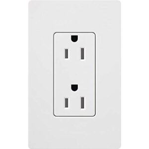 Lutron Claro 15 Amp Duplex Outlet, CAR-15-WH, White