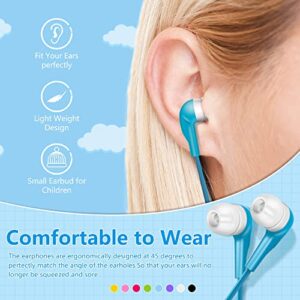 Bulk Earbuds Headphones 10 Pack Earphones with Comfortable Silicone Ear-Bud for School Classroom Students Kids and Adult Individually Bagged (10Pack,Mix 8 Colors)