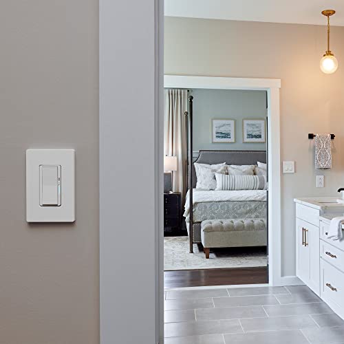 Lutron Diva Smart Dimmer Switch Starter Kit for Caséta Smart Lighting, with Smart Hub, Pico Remote, and Pedestal | No Neutral Wire Required | DVRF-BDG-1DP-A