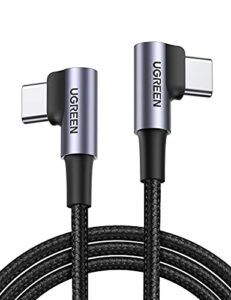 ugreen type c to type c cable 60w usb c charger cable 90 degree compatible with with macbook pro 2022, ipad pro 2022, samsung galaxy s23/s22/z fold/z flip, google pixel 7/6a, switch, etc. 3.3ft
