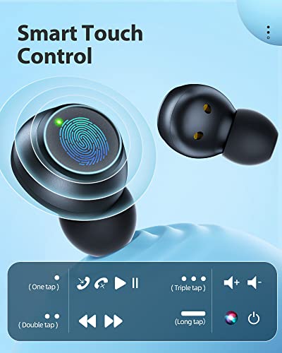 KOVON Wireless Earbuds Upgraded 5.3 Headphones with LED Power Display Charging Case IPX7 Waterproof Ear Buds in-Ear Earphones with Microphones for Android Gaming PC Computer Laptop TV Sport Music