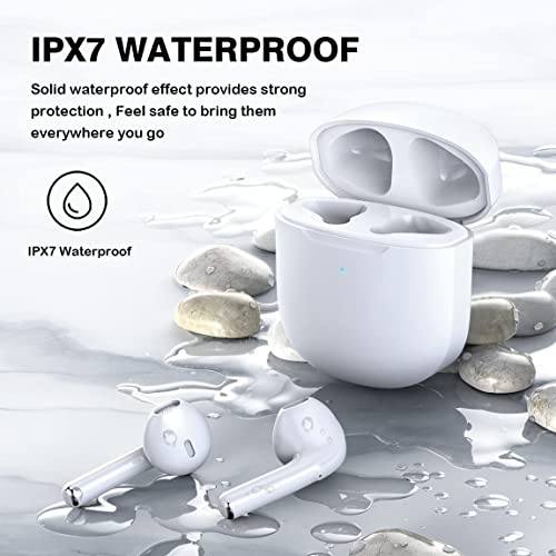 Wireless Earbuds, Bluetooth 5.3 Wireless Headphones with Noise Cancelling Microphone, IPX7 Waterproof Bluetooth Earphones, 30H Playtime Hi-Fi Stereo Sound Headset for iPhone/Android/Samsung