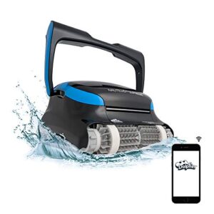 dolphin nautilus cc supreme wifi operated robotic pool [vacuum] cleaner – ideal for in ground swimming pools up to 50 feet – easy to clean top load filter cartridges
