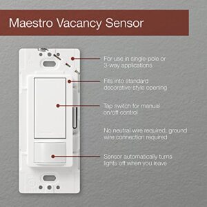 Lutron MS-VPS2-WH Maestro 250 Watt Single Pole Vacancy Sensor Switch, White