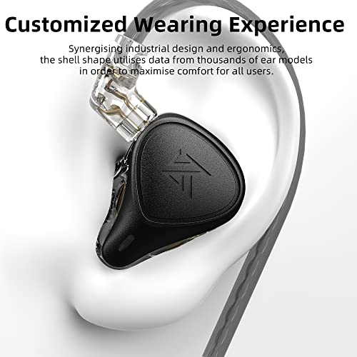 KZ x Crinacle CRN ZEXPro New Electrostatic & Dynamic & Balanced Armature Hybrid Earphone Passive Noise Reduction in-Ear Sports Music Headphones（Black,with mic）
