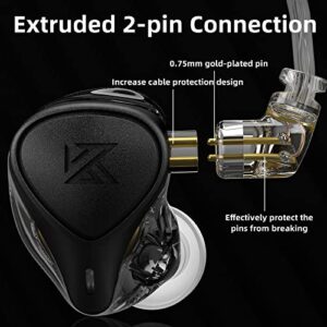 KZ x Crinacle CRN ZEXPro New Electrostatic & Dynamic & Balanced Armature Hybrid Earphone Passive Noise Reduction in-Ear Sports Music Headphones（Black,with mic）