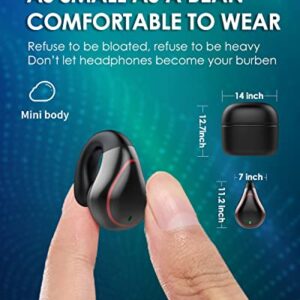 Single Earbud Open Ear Headphones Wireless Bluetooth True Wireless Mini Small Open Earbuds for iPhone Android, Tiny Bone Ear Bud with Mic Earphones for Small Ear Canals Running Cycling Workout Sport