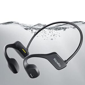 kasutu bone conduction headphones, open-ear bluetooth 5.2 headphones built-in 8g memory, ip68 waterproof sports mp3 earphones with mic for swimming running hiking cycling