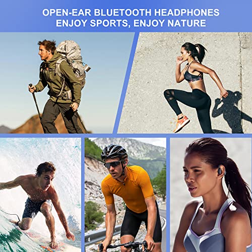 Kasutu Bone Conduction Headphones, Open-Ear Bluetooth 5.2 Headphones Built-in 8G Memory, IP68 Waterproof Sports MP3 Earphones with Mic for Swimming Running Hiking Cycling