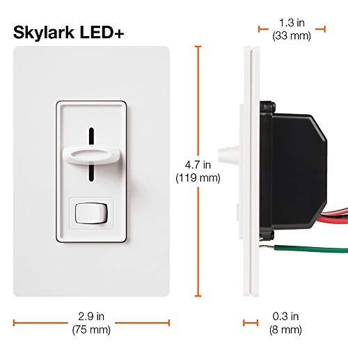 Lutron Skylark LED+ Dimmer Switch for Dimmable LED, Halogen and Incandescent Bulbs | Single-Pole or 3-Way | SCL-153P-WH | White