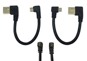 cerrxian 15cm 6inch micro usb short cable combo gold plated left & right angle micro usb 5 pin male to usb 2.0 type a left angle male data sync and charge cable (2-pack)
