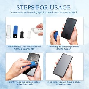 4 Pcs Screen Cleaner Portable Touchscreen Mist Cleaner Mini Phone Cleaner Empty Screen Cleaner Spray Bottle for Phone Laptop Tablet Screens Computer Sanitizer Refillable Alcohol Accessory, 4 Colors