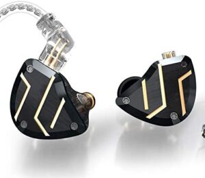 cca c10 pro in ear monitor,hifi 1dd 4ba hybrid five drivers in-ear earphone,aluminum alloy shell+resin cavity wired earbuds with 0.75mm cpin gold plated detachable cable (no mic, c10pro black)