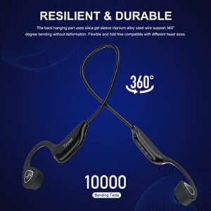 Tayogo Bone Conduction Headphones with Microphone Bluetooth 5.0 Open Ear Wireless Earphones for Running, Sports, Fitness - Grey