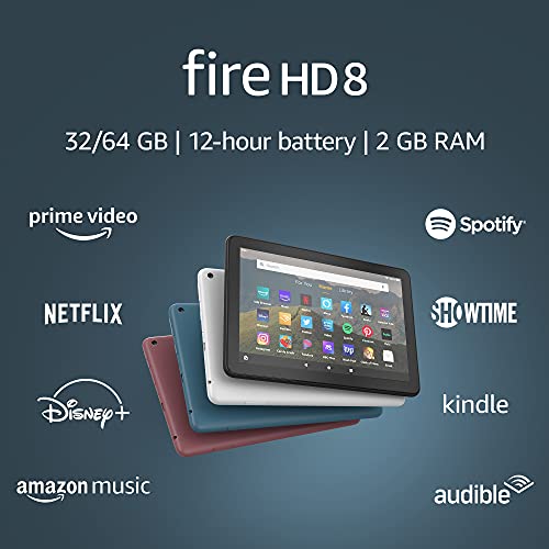 Amazon Fire HD 8 tablet, 8" HD display, 64 GB, (2020 release), designed for portable entertainment, Black