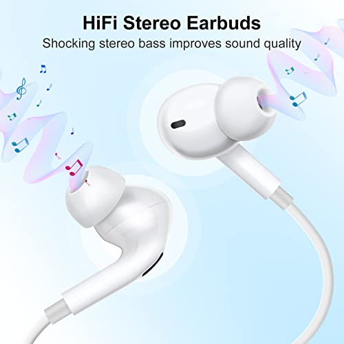 ELOVEN Wired Earbuds in-Ear Earphones for iPhone 14 Pro Max/14 Pro/13 Pro Max/13 Pro, Stereo Sound Headphones Noise Isolating Headset with Built-in Mic Volume Control Compatible with iPhone/iPad/iPod