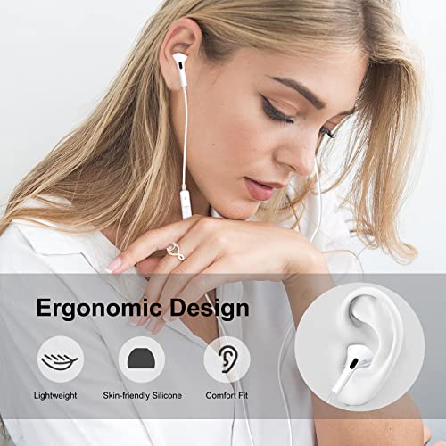 ELOVEN Wired Earbuds in-Ear Earphones for iPhone 14 Pro Max/14 Pro/13 Pro Max/13 Pro, Stereo Sound Headphones Noise Isolating Headset with Built-in Mic Volume Control Compatible with iPhone/iPad/iPod