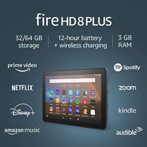Fire HD 8 Plus tablet, HD display, 64 GB, (2020 release), our best 8" tablet for portable entertainment, Slate