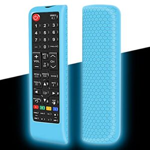 remote protective case covers,shockproof silicone remote bumper back cover,remote holder skin sleeve accessories,fit samsung bn59-01315a bn59-01199f aa59-00666a bn59-01301a remote control-glowblue