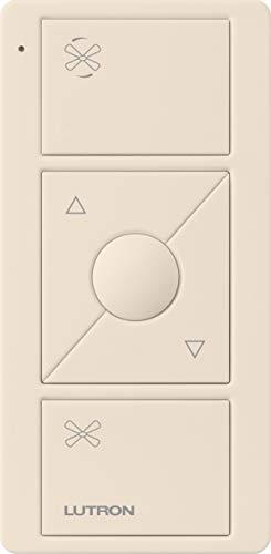 Lutron Pico Smart Remote for Caséta Smart Fan Speed Control, PJ2-3BRL-GLA-F01, Light Almond