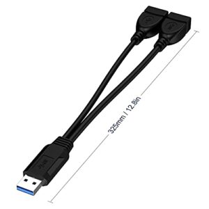 Eanetf USB 3.0 Female to Male Splitter Cable(2pack),USB 3.0 Female to Dual USB Male 1 to 2 Sync Data Charging Converter Y Extension Cable Cord for PC/Car/Laptop/U Disk/Network Card/Hard Disk etc.