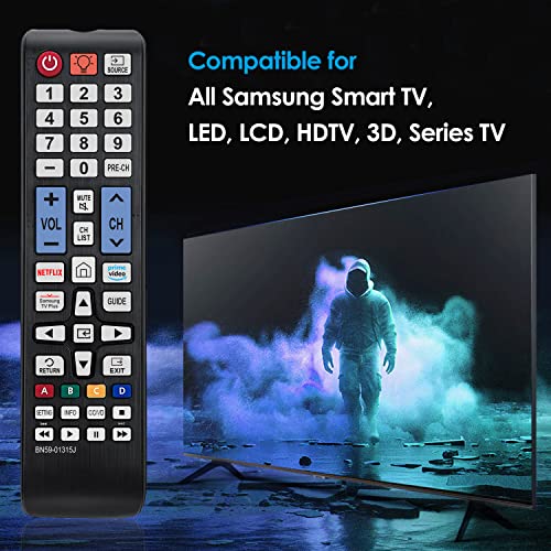 (BN59-01315J) Universal Remote Control with Backlit for Samsung TV Remote Control Replacement All Samsung LCD LED HDTV 3D Smart TVs Models