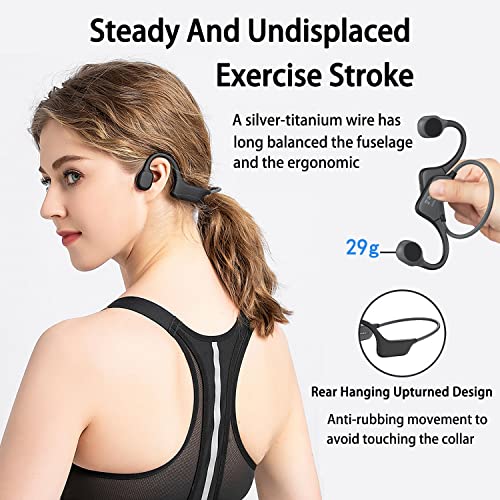 EPZ Bone Conduction Headphones Open Ear Headphones Bluetooth Sports Earphones - Built-in Mic Sweat Resistant Earphones for Workouts and Running