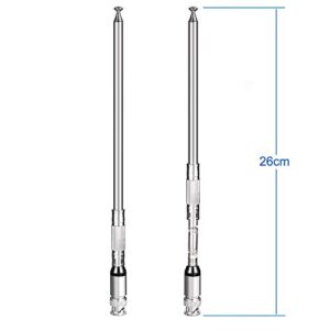 Bingfu 20-1300MHz Police Scanner Antenna 8 Section Telescopic BNC Male Ham Radio Antenna Handheld CB Radio Antenna Compatible with Uniden Bearcat Whistler Radio Scanner Cobra Midland Portable CB Radio