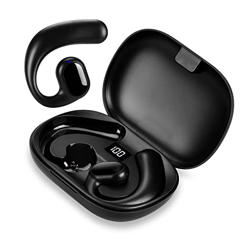 Anmery Wireless Earbuds Bluetooth Headphones 5.3 Noise Cancelling with Display Screen Charging Case Back Sport Earphones Over Ear Buds with Earhooks Built-in Microphone Headset for Sport