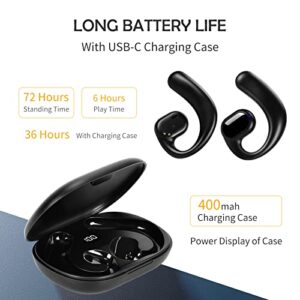 Anmery Wireless Earbuds Bluetooth Headphones 5.3 Noise Cancelling with Display Screen Charging Case Back Sport Earphones Over Ear Buds with Earhooks Built-in Microphone Headset for Sport
