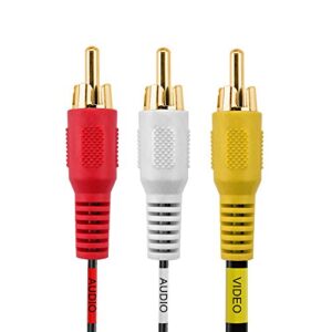 Cmple - 3-Male RCA to 3-Male RCA Composite Video Audio A/V AV Cable Gold Plated - 1.5 Feet