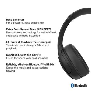 Panasonic RB-M300B Deep Bass Wireless Bluetooth Immersive Headphones with XBS DEEP and Bass Augmentation (Black) (RB-M300B-K)