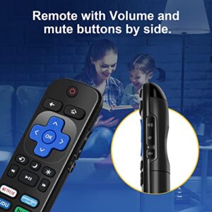 (Pack of 2) Universal TV Remote for Roku TV, Replacement for TCL Roku/Hisense Roku/Sharp Roku TV, Remote with Netflix/Prime Video/VUDU/hulu Buttons