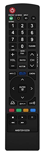 New AKB72915239 Remote Control Replacement for Smart LG TV 22LV2500 26LV2500 32LK330 32LK450 32LK450 32LV2500 32LV3400 32LV3500 37LK450 37LV3500 42LK450 42LK451 55LW5300 50PW340 50PW350U