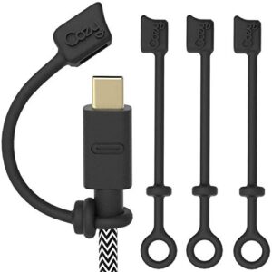 cozy [4-piece] usb caps for usb c cable – cap provides dust and oxidation protection, projection adapter cover, protects during travel, portable, designed (black)