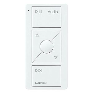 lutron caséta wireless pico smart remote for audio, works with sonos, pj2-3brl-gwh-a02, white