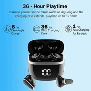 WERDEDE Wireless Earbud, Bluetooth 5.1 Sport Headphones with Charging Case,36 Hours Single Playtime Earhooks Headset, Wireless Earphone 8D Stereo HiFi Sound Noise Cancelling for Working/Travel/Sport