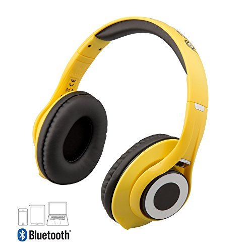 eKids Despicable Me Minions Wireless Bluetooth Headphones with Microphone Voice Activation and Bonus Aux Cable