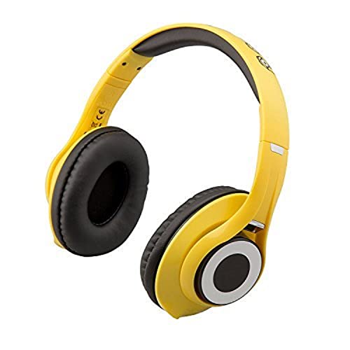 eKids Despicable Me Minions Wireless Bluetooth Headphones with Microphone Voice Activation and Bonus Aux Cable