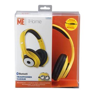 eKids Despicable Me Minions Wireless Bluetooth Headphones with Microphone Voice Activation and Bonus Aux Cable