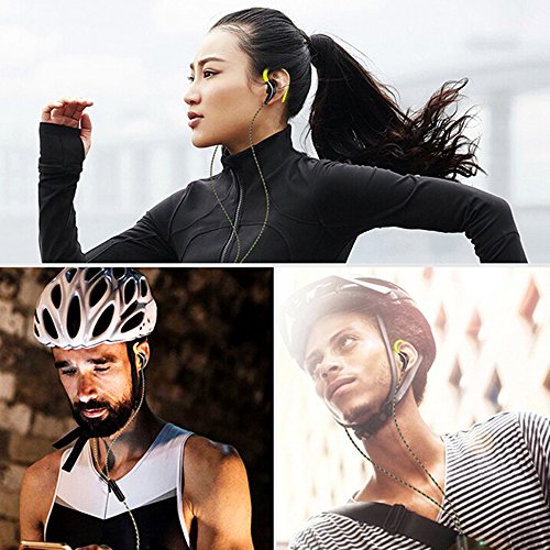 Docooler Wired in-Ear Waterproof Earphones Ear Hook Earbuds Stereo Super Bass Headphones Sport Headset with Mic Black