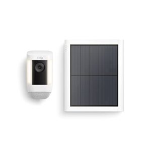 introducing ring spotlight cam pro, solar | 3d motion detection, two-way talk with audio+, and dual-band wifi (2022 release) – white