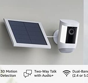 Introducing Ring Spotlight Cam Pro, Solar | 3D Motion Detection, Two-Way Talk with Audio+, and Dual-Band Wifi (2022 release) - White