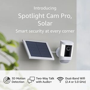 Introducing Ring Spotlight Cam Pro, Solar | 3D Motion Detection, Two-Way Talk with Audio+, and Dual-Band Wifi (2022 release) - White